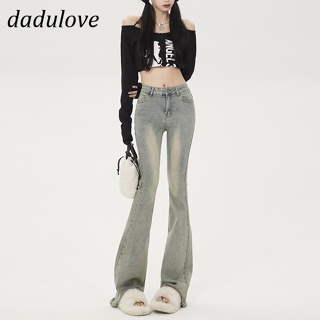 DaDulove💕 New Korean Version of INS Retro Washed Jeans WOMENS High Waist Elastic Micro Flared Trousers