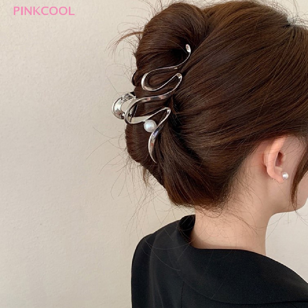 pinkcool-กิ๊บติดผมหางม้า-โลหะผสม-ไข่มุก-สีทอง-11-5-ซม-สําหรับผู้หญิง