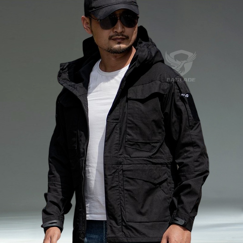 eaglade-เสื้อแจ็กเก็ตยุทธวิธี-ผู้สูงอายุ-m65-สีดํา-กันน้ํา