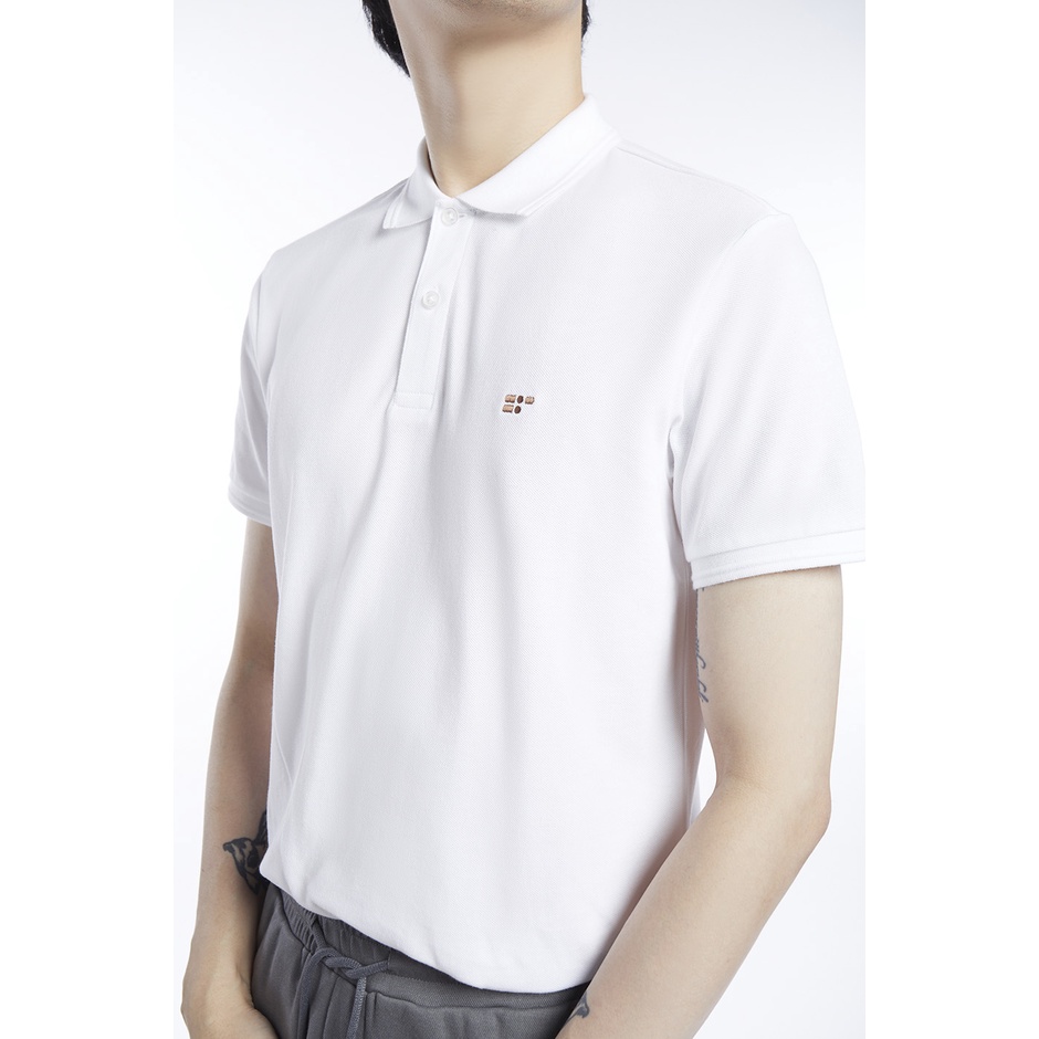 esp-เสื้อโปโลปักโลโก้-ผู้ชาย-สีขาว-logo-embroidered-polo-shirt-3665