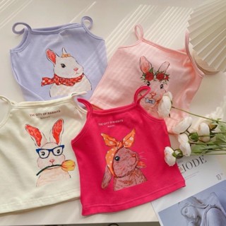 PRETTY BABY🧸พร้อมส่ง🧸สายเดี่ยวเด็กผู้หญิง เสื้อเด็ก เสื้อสายเดี่ยวผ้าร่องใส่สบาย(713)