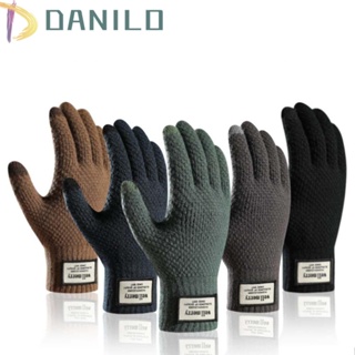 Danilo ถุงมือขับรถ หน้าจอสัมผัส แบบนิ่ม กันลื่น สีพื้น เรียบง่าย สําหรับผู้ชาย และผู้หญิง