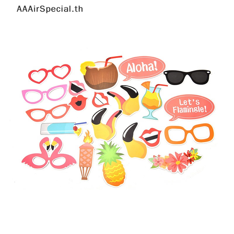 aaairspecial-พร็อพถ่ายรูป-รูปนกฟลามิงโก้-สไตล์ฮาวาย-แฟชั่นฤดูร้อน-21-ชิ้น