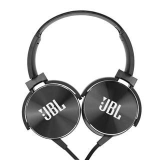XB-450 หูฟัง JBL พร้อมไมโครโฟนแบบครอบหูชุดหูฟังสเตอริโอเบส 3.5 มม. สายคาดศีรษะแบบปรับได้ หูฟัง สำหรับมือถือ