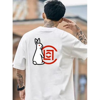 Clot FR2 Fxxking Rabbits เสื้อยืดแขนสั้น ผ้าฝ้าย พิมพ์ลายกระต่าย สีขาว สําหรับผู้ชาย และผู้หญิง