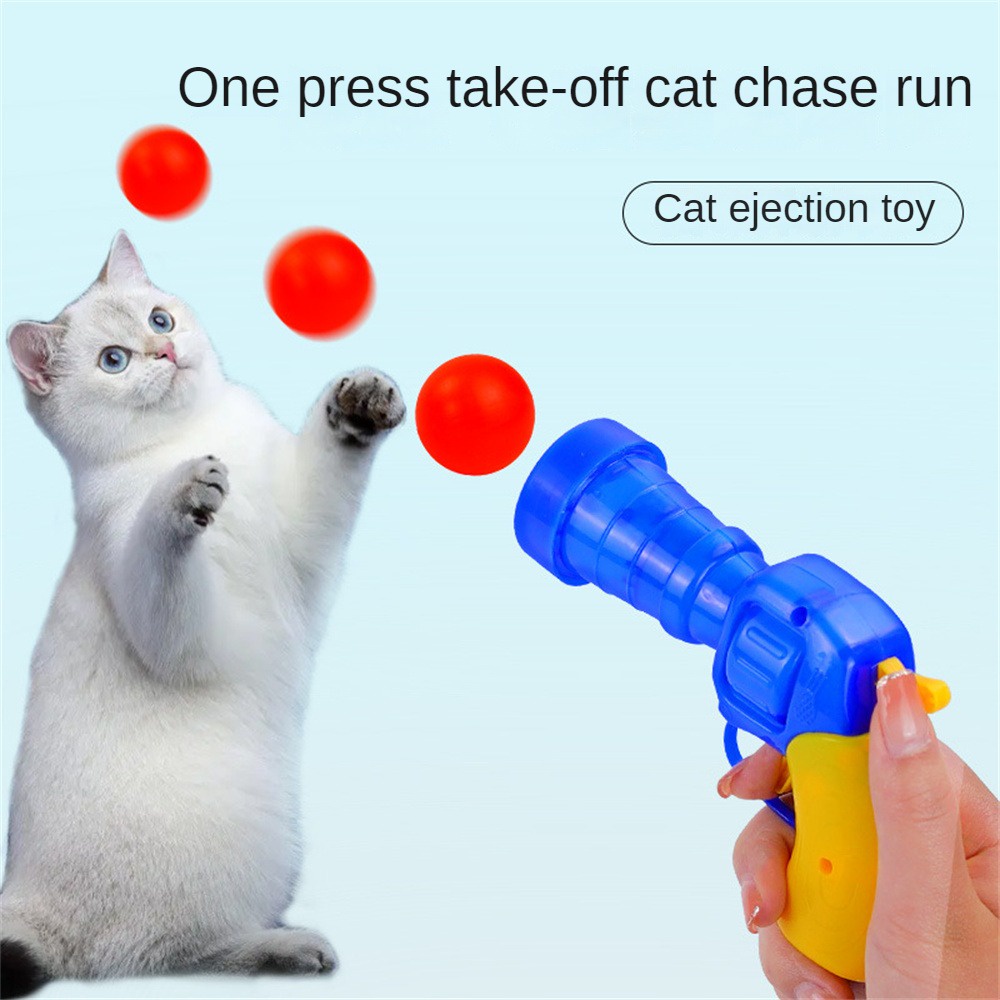 ตุ๊กตาบอลตุ๊กตาบอลปืนยิงปืนแมวของเล่นผ่อนคลายตัวเองลูกบอลตุ๊กตายืดหยุ่นแมวหีแมวติดของเล่นสัตว์เลี้ยง-bluey