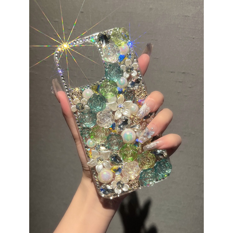 เคส-oppo-a78-5g-a77s-a17-a17k-a57-2022-a78-5g-a96-a76-a95-a55-a95-a74-5g-a54โทรศัพท์มือถือ-ประดับมุก-พลอยเทียม-กลิตเตอร์-ระยิบระยับ-ลายดอกกุหลาบ-3d-หรูหรา-สําหรับ