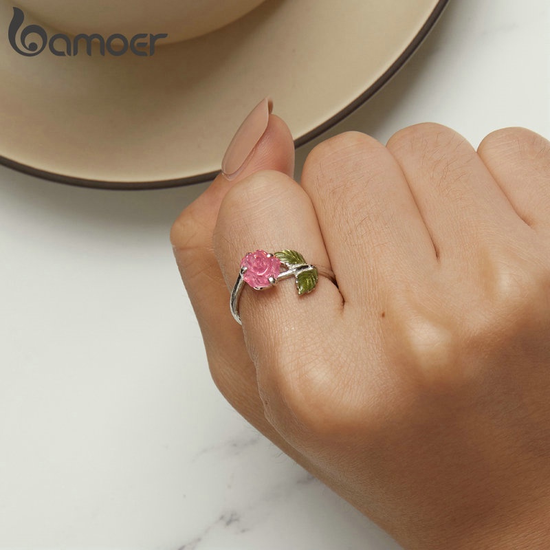 bamoer-แหวนเงินสเตอร์ลิง-925-ประดับคริสตัล-รูปดอกกุหลาบ-ปรับได้-เครื่องประดับแฟชั่น-สําหรับผู้หญิง