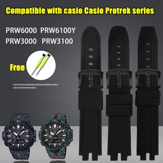 สายนาฬิกาข้อมือ สายยางซิลิโคน ลายพราง กันน้ํา สําหรับผู้ชาย Casio PROTREK PRW-3000 3100 6000 6100Y