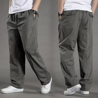 BeCoolMan-กางเกงขายาวผู้ชาย กางเกงคาร์โก้ ห้าสี(M-4XL)ขนาดใหญ่ กางเกงคาร์โก กลางแจ้งแบบลำลอง ชนิดหลวมตรง การออกแบบหลายกระเป๋า