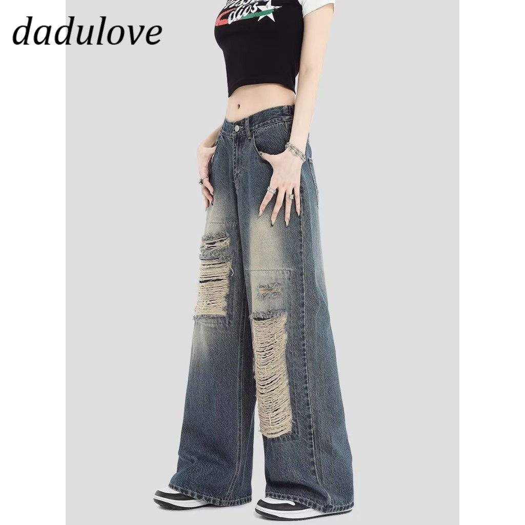 dadulove-new-american-ins-high-street-hip-hop-ripped-jeans-niche-high-waist-loose-wide-leg-pants-trousers