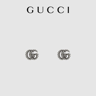 [พร้อมส่ง] Gucci GUCCI Double G ต่างหูเงิน ใช้แล้วไม่แพ้ สําหรับผู้หญิง