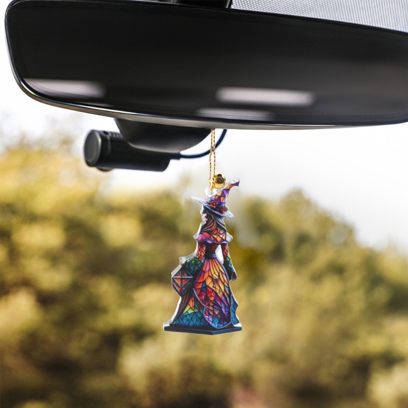 aotoo-จี้รูปแม่มด-แขวนตกแต่งกระจกมองหลังรถยนต์-วันฮาโลวีน