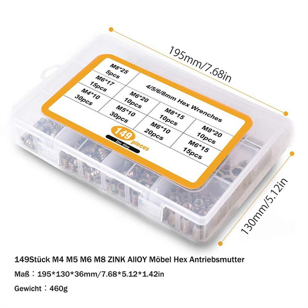 daphs-น็อตสลักเกลียว-m4-m5-m6-m8-ชุบสังกะสี-9-ขนาด-สําหรับเฟอร์นิเจอร์-ไม้-149-ชิ้น