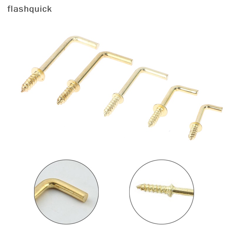flashquick-ตะขอแขวนแก้ว-รูปตัว-l-สกรูมุมขวา-5-แบบ-โลหะผสมเหล็กคาร์บอน-สีเหลือง-ทอง-20-ชิ้น