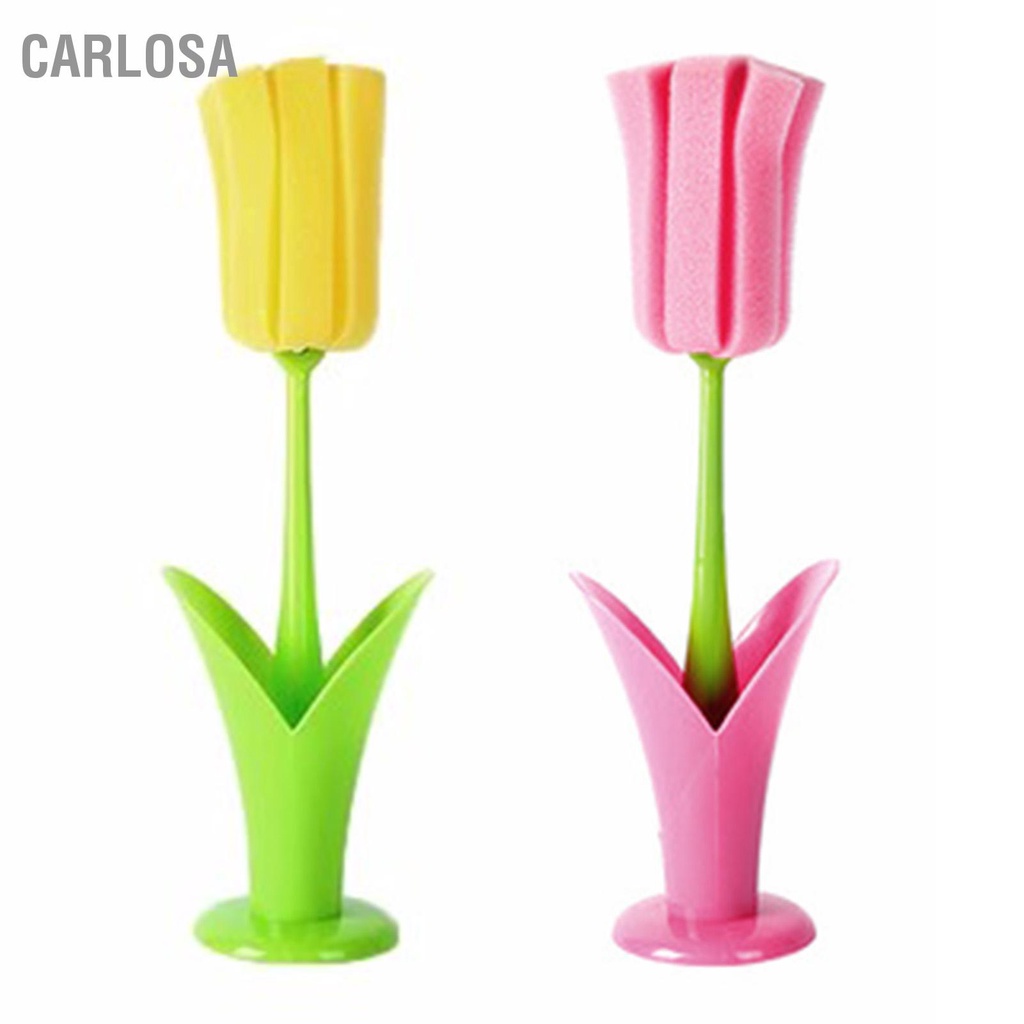 carlosa-แปรงทำความสะอาดฟองน้ำ-2-ชิ้นด้ามจับยาวแปรงถ้วยสำหรับแก้วกาแฟขวดไวน์ขวดนม