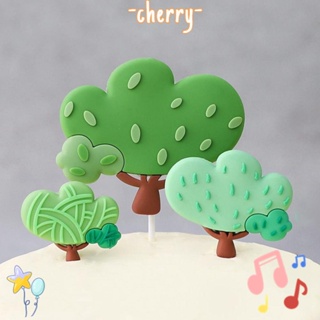 Cherry3 ท็อปเปอร์ยางนิ่ม รูปสัตว์ป่าน่ารัก สําหรับตกแต่งเค้กวันเกิด