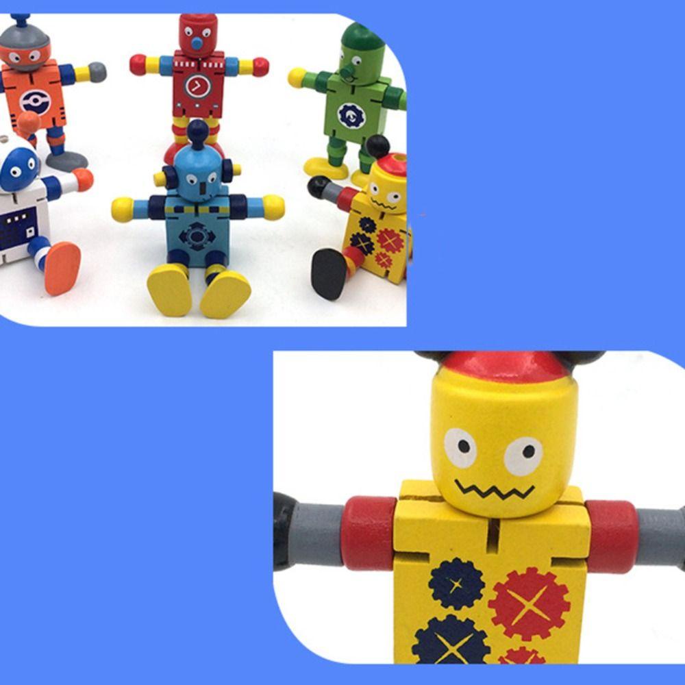 damao-หุ่นยนต์ไม้วอลนัท-ของเล่นสําหรับเด็ก-ผู้ปกครอง-หุ่นยนต์ของเล่นแอ็คชั่น-กองกําลังควบคุม-ของเล่นไม้-ประกอบอนุบาล