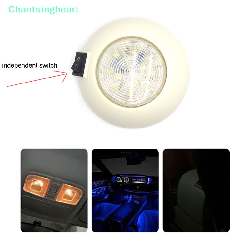 lt-chantsingheart-gt-โคมไฟ-led-12v-สีขาว-สีฟ้า-สําหรับติดเพดานรถยนต์-รถบรรทุก-รถบ้าน-หลังคารถบ้าน