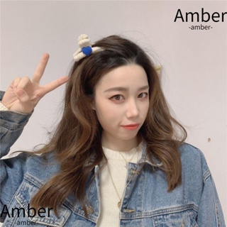 Amber กิ๊บติดผม ผ้ากํามะหยี่ขนนิ่ม รูปปู หัวใจ ฤดูใบไม้ร่วง ฤดูหนาว สําหรับผู้หญิง