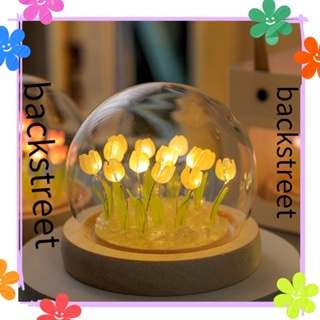 Backstreet โคมไฟตั้งโต๊ะ รูปดอกทิวลิป เรืองแสง สาย USB ของขวัญวันวาเลนไทน์ สําหรับตกแต่งบ้าน