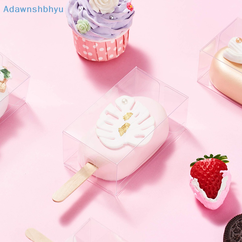 adhyu-กล่องใส-แบบพับได้-ทนทาน-สําหรับใส่ขนมหวาน-เค้ก-มูส-ไอศกรีม-10-ชิ้น