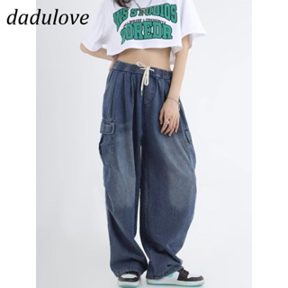 DaDulove💕 New American Ins High Street Large Pocket Tooling Jeans Niche High Waist Wide Leg Pants Trousers