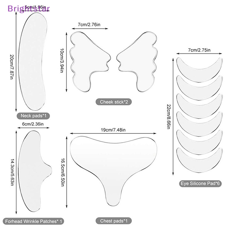 brightstar-แผ่นซิลิโคนแปะหน้าผาก-ต่อต้านริ้วรอย-ใช้ซ้ําได้-11-ชิ้น