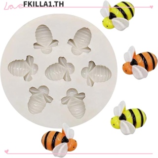 Faccfki แม่พิมพ์ซิลิโคน รูปผึ้ง 7 ช่อง ทรงกลม 3.5 นิ้ว แฮนด์เมด สําหรับทําช็อคโกแลต 2 ชิ้น