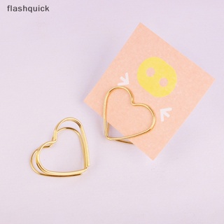 Flashquick 10 ชิ้น สองชั้น รูปหัวใจ ที่วางบัตร ขาตั้ง งานแต่งงาน จัดเลี้ยง แหวนหัวใจคู่ ที่วางข้อความ โลหะ ที่ใส่เมโม่ ตาราง ดี
