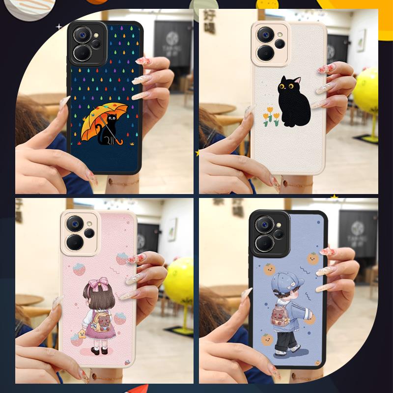 dirt-resistant-heat-dissipation-phone-case-for-oppo-realme9i-5g-realme10-5g-cute-anti-knock-couple-luxurious-advanced-leather