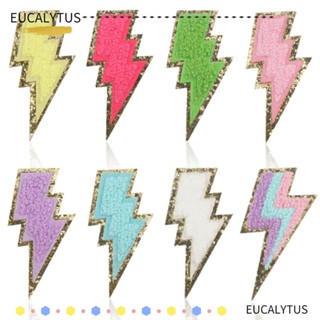 Eutus แผ่นแพทช์เย็บปักถักร้อย ขอบสีทอง 8 ชิ้น