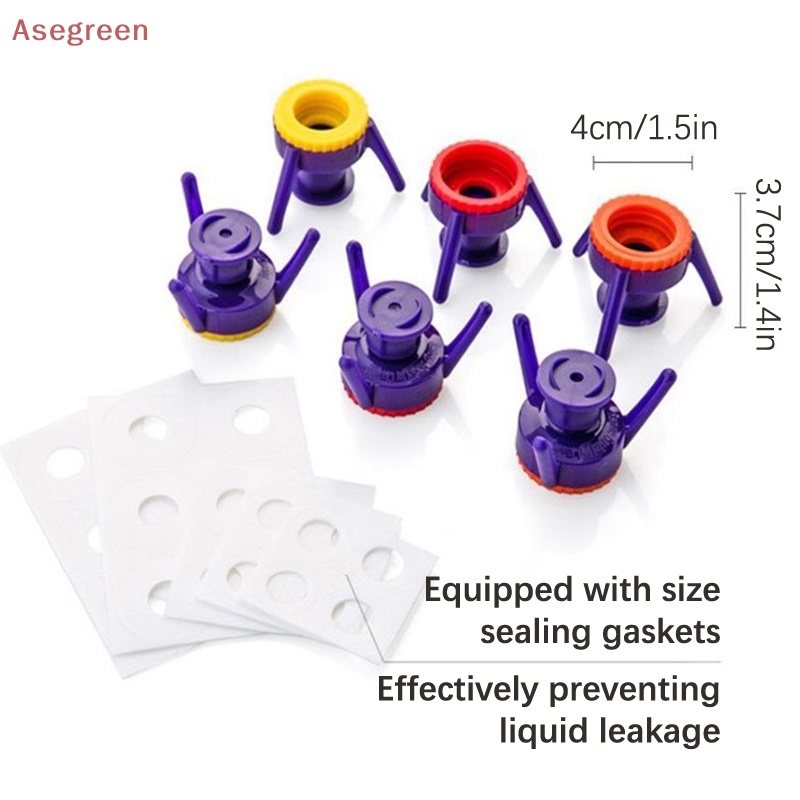 asegreen-ชุดฝาปิดขวดน้ํา-กันรั่วซึม-เทง่าย-สําหรับเจลอาบน้ํา-แชมพู-3-6-ชิ้น