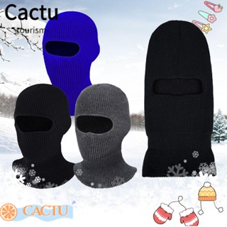 Cactu หมวกบีนนี่ ผ้าถักไหมพรม แบบเต็มหน้า ให้ความอบอุ่น