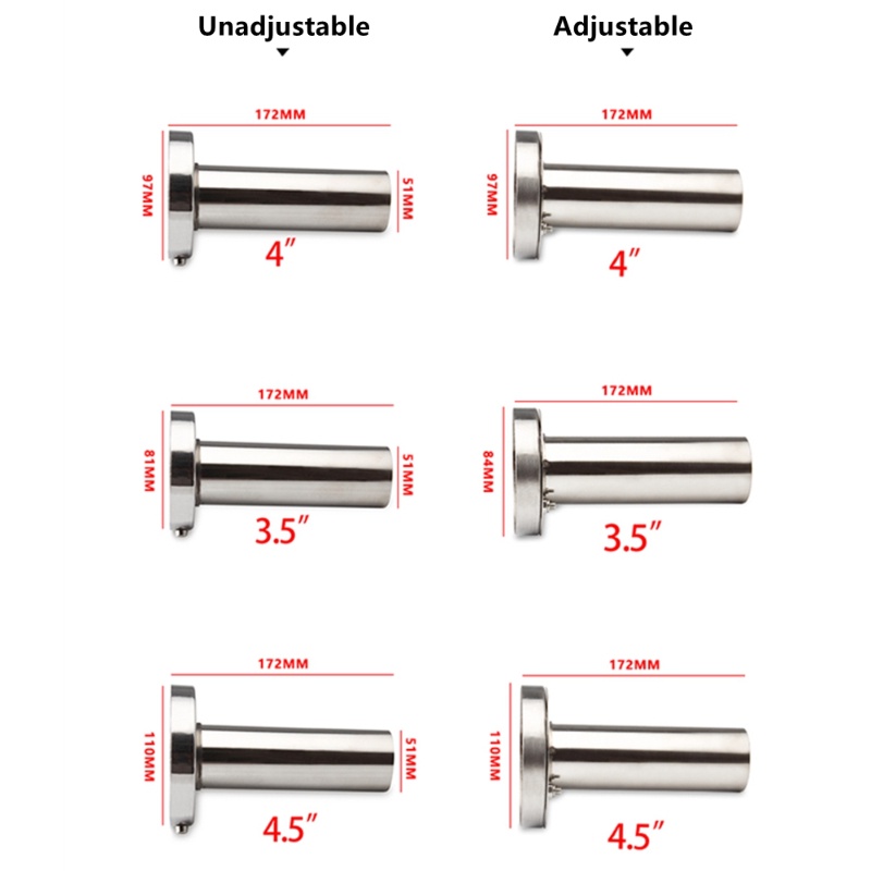อะไหล่ท่อไอเสียสเตนเลส-ทรงกลม-3-5-นิ้ว-4-นิ้ว-4-5-นิ้ว-เสียงรบกวน-ถอดเปลี่ยนได้-สีเงิน-สําหรับรถจักรยานยนต์-รถยนต์