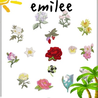 Emilee แผ่นแพทช์รีดติดกางเกงยีน ลายดอกไม้ 15 แบบ ขนาดเล็ก 15 ชิ้น
