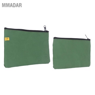 MMADAR กระเป๋าเครื่องมือ Army Green Canvas แบบพกพา Multifuntional Heavy Duty กระเป๋าถือสำหรับประแจ ไขควง เล็บ