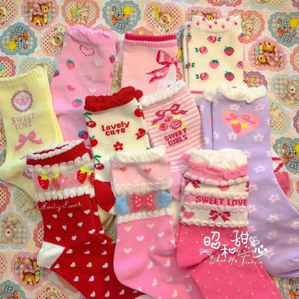 สินค้าใหม่-ถุงเท้า-ลายการ์ตูน-melody-kuromi-น่ารัก-สไตล์ญี่ปุ่น-สําหรับผู้หญิง-2023