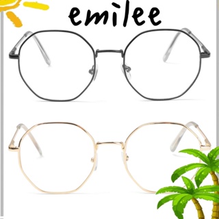 Emilee แว่นตากระจกแบน เรโทร ความละเอียดสูง โลหะ แว่นสายตาสั้น