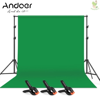 Andoer ภาพพื้นหลัง ผ้าฝ้ายโพลีเอสเตอร์ สีเขียว ซักทําความสะอาดได้ ขนาด 2x3 ม. 6.6x10 ฟุต สําหรับใช้ถ่ายภาพในสตูดิโอ -8.9