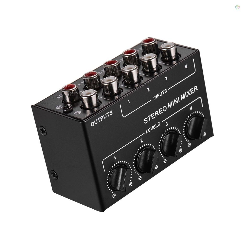 audioworld-เครื่องมิกเซอร์เสียงสเตอริโอ-ขนาดเล็ก-พร้อม-4-ช่องสัญญาณ-rca-อินพุตแยก-ควบคุมระดับเสียง-เปลือกโลหะเต็มรูปแบบ