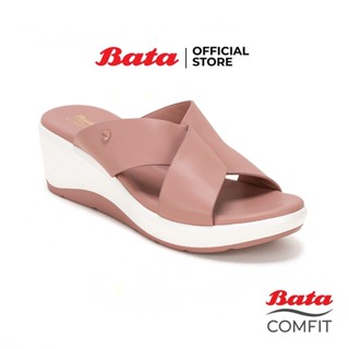 ฺBata บาจา Comfit รองเท้าเพื่อสุขภาพ แบบสวม รองรับน้ำหนักเท้าได้ดี สูง 2 นิ้ว สำหรับผู้หญิง สีชมพู  รหัส 6015003