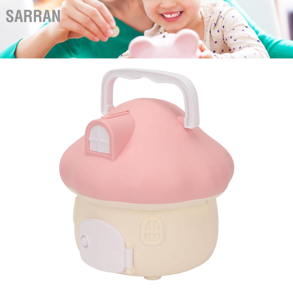 sarran-บ้านเห็ดกระปุกออมสินพลาสติกเดสก์ท็อปตกแต่งบ้านเห็ดเงินเหรียญธนาคารสำหรับเด็ก