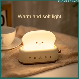 ของขวัญวันเด็ก2023 Creative Led เครื่องทำขนมปัง Night Light Usb ชาร์จ Dimming ข้างเตียงตารางสวิตช์ไฟ Mood Light Flowerdance