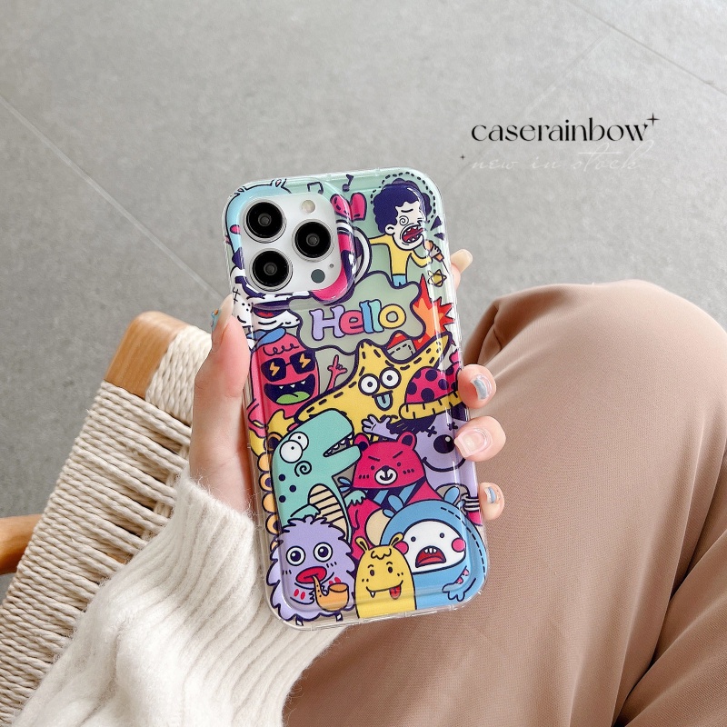 เคสโทรศัพท์มือถือ-ซิลิโคนนิ่ม-tpu-ใส-กันกระแทก-ลายการ์ตูนมอนสเตอร์น้อยน่ารัก-แฟชั่น-สําหรับ-iphone-11-14-13-12-pro-max-7plus-8plus-xr-6-7-8-6s-plus-x-xs-max-se