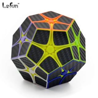 Lefun Megaminx 2x2 พร้อมสติกเกอร์คาร์บอนไฟเบอร์ Speed Cube