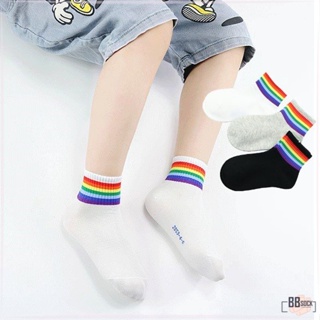 [BBSock] ถุงเท้าเด็ก แถบสีรุ้ง พร้อมส่งจากไทย