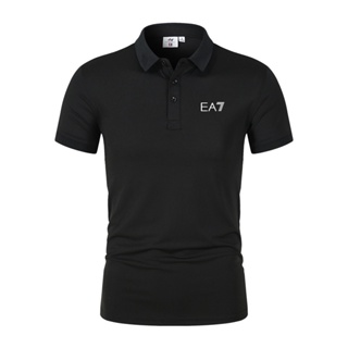 ลดกระหน่ํา EA7 เสื้อยืดโปโลลําลอง ผ้าฝ้าย แขนสั้น คอปก สไตล์นักธุรกิจ แฟชั่นฤดูร้อน สําหรับเล่นกอล์ฟ