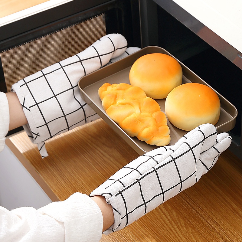 ถุงมือเตาอบไมโครเวฟ-แบบหนา-ทนความร้อน-ป้องกันน้ําร้อนลวก-ของใช้ในครัวเรือน