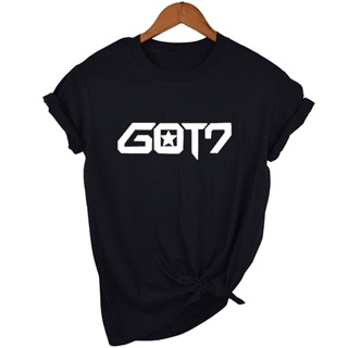 【hot sale】เสื้อยืดแขนสั้นคอกลมพิมพ์ลาย KPOP GOT 7 สำหรับผู้หญิง